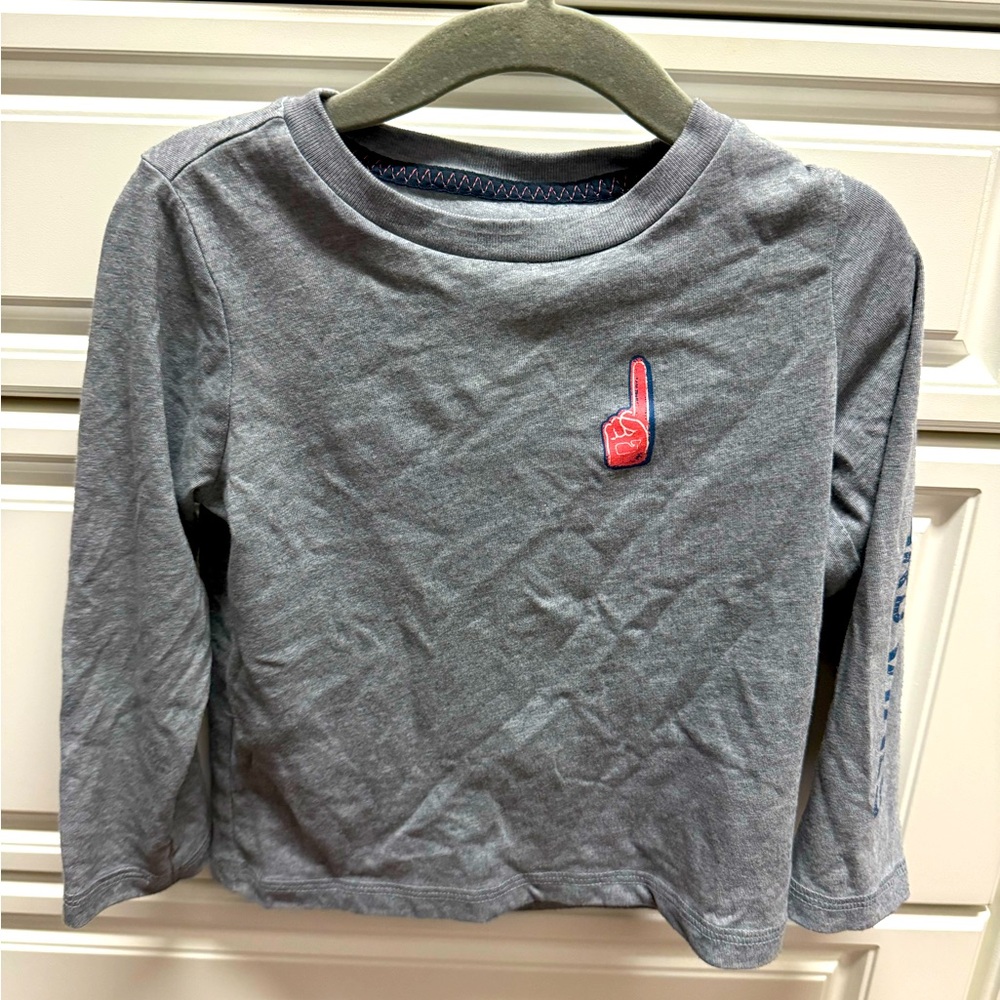 Vineyard Vines Gray Dunes Long Sleeve Tee Tshirt Sz 2